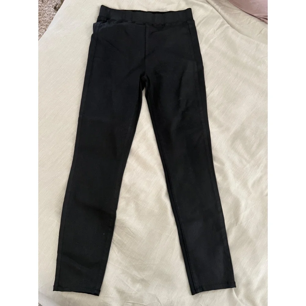 L'AGENCE Margot Coated High Rise Skinny Pants Black Pull On Leggings Size‎ L - Picture 2 of 7